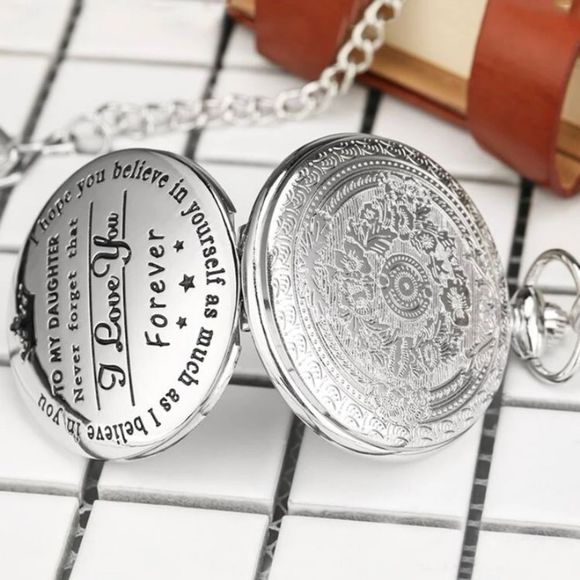 Engraved silver tone watch​​​ - Picture 4 of 4